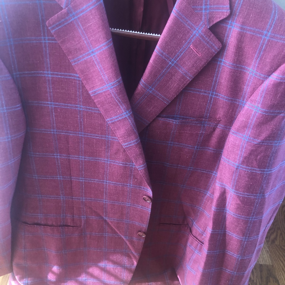 Canali Red and Blue Sports Jacket